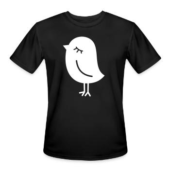 Cute Sparrow Chick – Tweeting Birdie - Men's Moisture Wicking Performance T-Shirt - black - Front - Jackson (183cm)