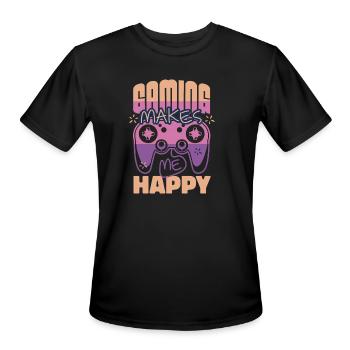 Joyful Gamer's Mantra - Men's Moisture Wicking Performance T-Shirt - black - Front - Jackson (183cm)