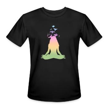 Meditation - Men's Moisture Wicking Performance T-Shirt - black - Front - Jackson (183cm)