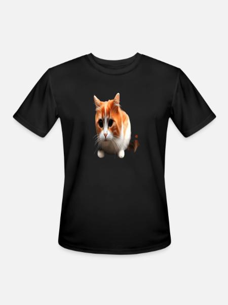 3d Funny Cat Face - Men's Moisture Wicking Performance T-Shirt - black