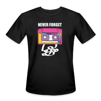 Never forget, tape recorder - Men's Moisture Wicking Performance T-Shirt - black - Front - Jackson (183cm)