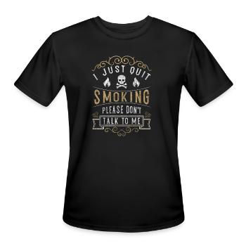 Non-Smoking Tobacco Discipline Smoking Ban - Men's Moisture Wicking Performance T-Shirt - black - Front - Jackson (183cm)