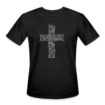 Holly Cross - Men's Moisture Wicking Performance T-Shirt - black - Front - Jackson (183cm)