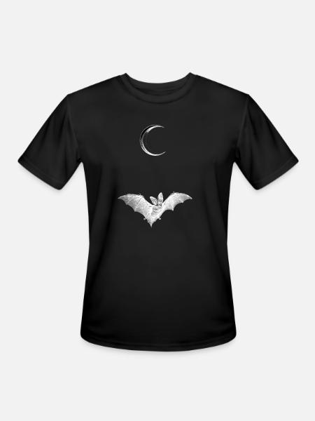 Bat Moon - Men's Moisture Wicking Performance T-Shirt - black
