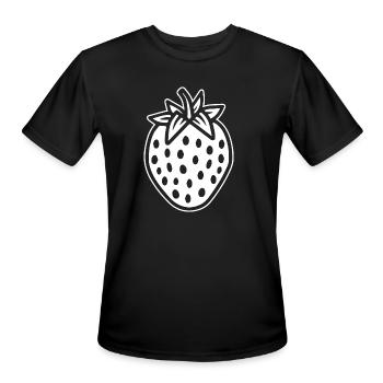 Strawberry Fruit Berries - Men's Moisture Wicking Performance T-Shirt - black - Front - Jackson (183cm)