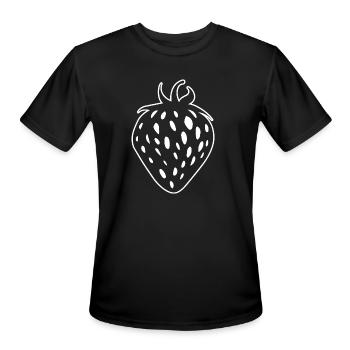 Strawberry Fruit Berries - Men's Moisture Wicking Performance T-Shirt - black - Front - Jackson (183cm)