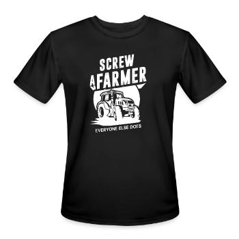 Farming Screw A Farmer Everyone Else Does - Men's Moisture Wicking Performance T-Shirt - black - Front - Jackson (183cm)