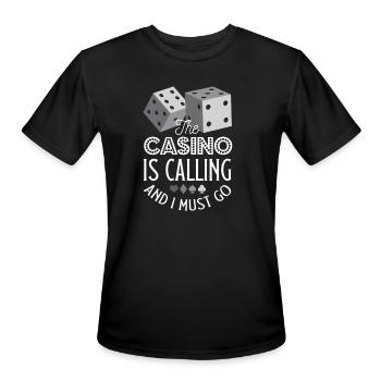Gambling Casino Is Calling - Men's Moisture Wicking Performance T-Shirt - black - Front - Jackson (183cm)