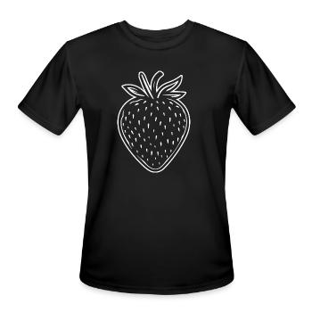Strawberry Fruit Berries - Men's Moisture Wicking Performance T-Shirt - black - Front - Jackson (183cm)