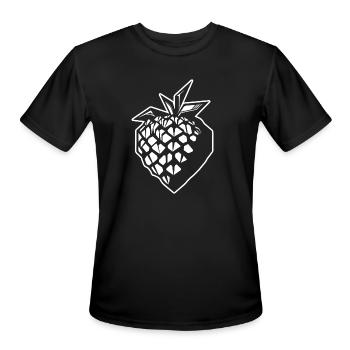 Strawberry Fruit Berries - Men's Moisture Wicking Performance T-Shirt - black - Front - Jackson (183cm)