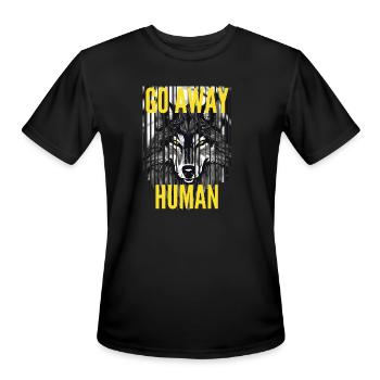 GO AWAY HUMAN - Men's Moisture Wicking Performance T-Shirt - black - Front - Jackson (183cm)