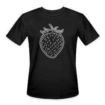 Strawberry Fruit Berries - Men's Moisture Wicking Performance T-Shirt - black - Front - Jackson (183cm)