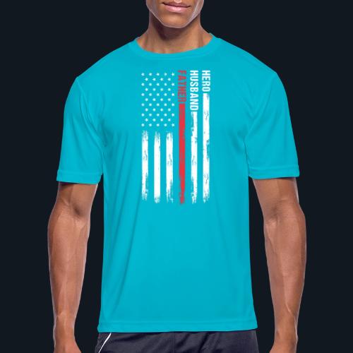 American Best Dad Hero Husband Father - Men's Moisture Wicking Performance T-Shirt