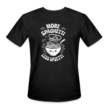 More Spaghetti Less Upsetti Funny Kawaii Pasta - Men's Moisture Wicking Performance T-Shirt - black - Front - Jackson (183cm)