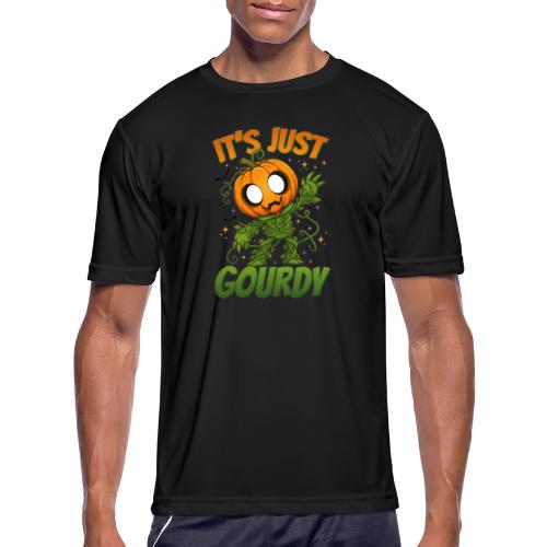 Cute Pumpkin Monster “It’s Just Gourdy” Funny - Men's Moisture Wicking Performance T-Shirt