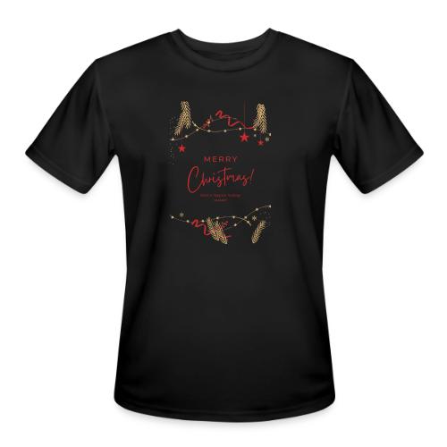 Merry Christmas Typography Design - Men's Moisture Wicking Performance T-Shirt