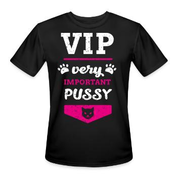 VIP - Very Important Pussycat - Men's Moisture Wicking Performance T-Shirt - black - Front - Jackson (183cm)