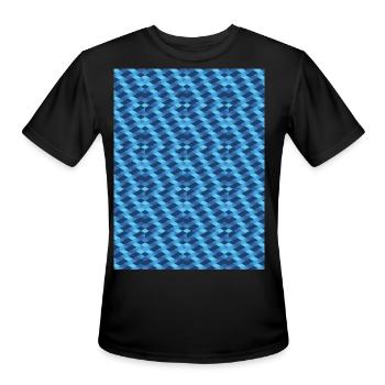 Geometric Blue Pattern - Men's Moisture Wicking Performance T-Shirt - black - Front - Jackson (183cm)