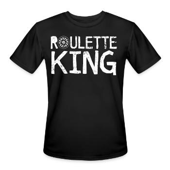 Funny Gambling Roulette King - Men's Moisture Wicking Performance T-Shirt - black - Front - Jackson (183cm)