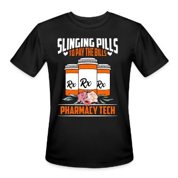 Pharmacy Technician Slinging Pills To Pay Medicine - Men's Moisture Wicking Performance T-Shirt - black - Front - Jackson (183cm)