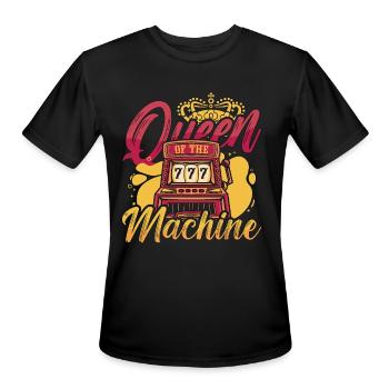 Slots Machine Queen Of The Machine Casino Player - Men's Moisture Wicking Performance T-Shirt - black - Front - Jackson (183cm)