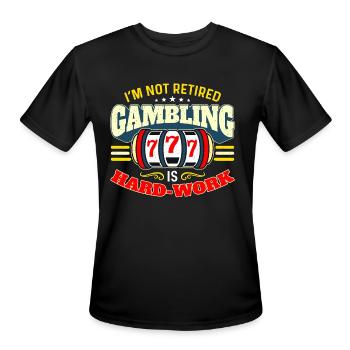 Slots Machine I'm Not Retired Gambling Is Casino - Men's Moisture Wicking Performance T-Shirt - black - Front - Jackson (183cm)