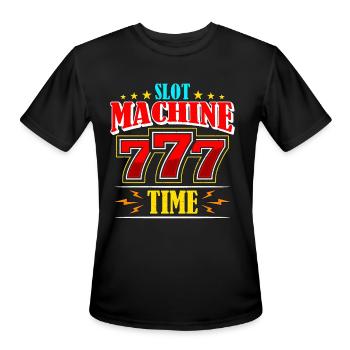 Slots Machine Time Gambling Loves Casino Gambler - Men's Moisture Wicking Performance T-Shirt - black - Front - Jackson (183cm)