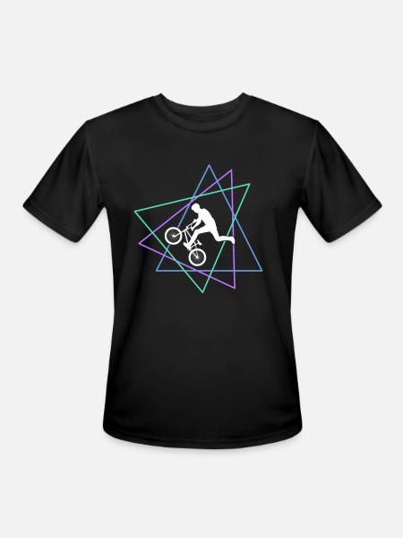 Geometric BMX Stunt Rider - Men's Moisture Wicking Performance T-Shirt - black