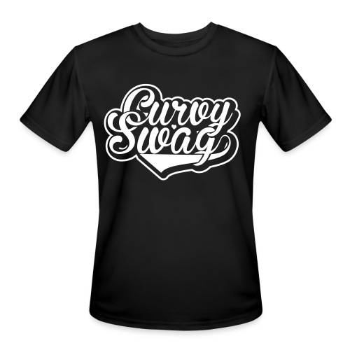 Curvy Swag Reversed Out Design - Men's Moisture Wicking Performance T-Shirt