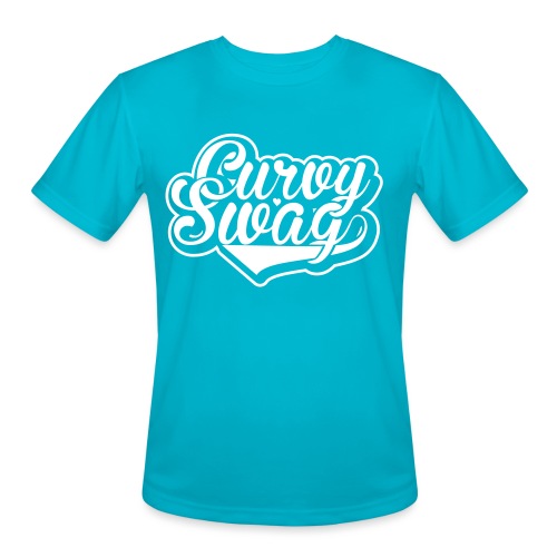 Curvy Swag Reversed Out Design - Men's Moisture Wicking Performance T-Shirt