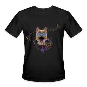 The singing dog - Men's Moisture Wicking Performance T-Shirt - black - Front - Jackson (183cm)