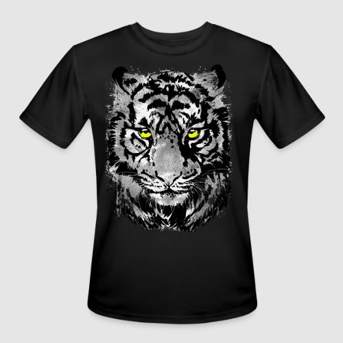 Gray Tiger Head Portrait Drawing - Black and White - Men's Moisture Wicking Performance T-Shirt