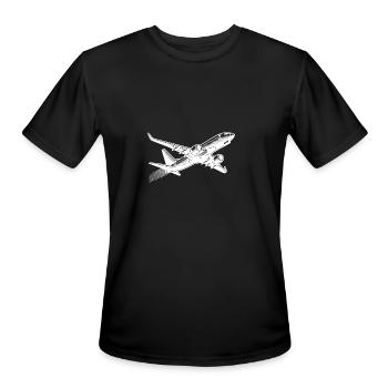 Jet Airplane At Cruising Altitude - Men's Moisture Wicking Performance T-Shirt - black - Front - Jackson (183cm)