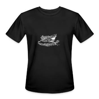 Sleek Ship For Cool Captains And Skippers - Men's Moisture Wicking Performance T-Shirt - black - Front - Jackson (183cm)