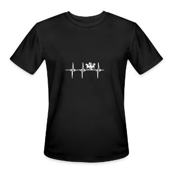 Heartbeat For Proud Equestrian Herd - Men's Moisture Wicking Performance T-Shirt - black - Front - Jackson (183cm)