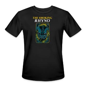 THE SMOKING RHYNO - Men's Moisture Wicking Performance T-Shirt - black - Front - Jackson (183cm)