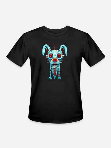 Cyborg dog - Men's Moisture Wicking Performance T-Shirt - black