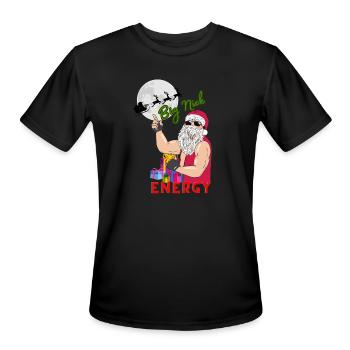 Big Nick Energy Santa Gym Fitness Weight gifts - Men's Moisture Wicking Performance T-Shirt - black - Front - Jackson (183cm)