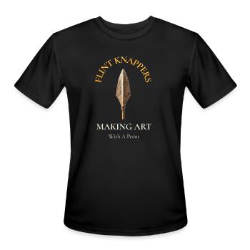 Flint Knappers: Making Art With A Point - Men's Moisture Wicking Performance T-Shirt - black - Front - Jackson (183cm)