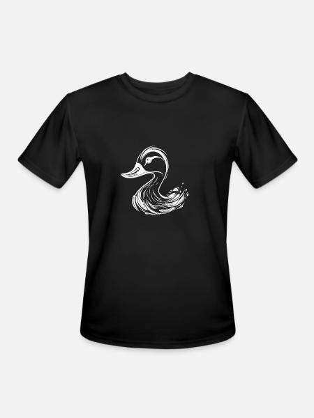 Cute Tattoo Style Duck - Men's Moisture Wicking Performance T-Shirt - black
