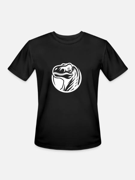 Grinning Raptor Logo Style - Men's Moisture Wicking Performance T-Shirt - black