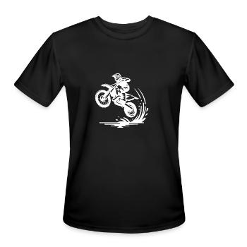 Motorsport Enduro Jumping Machine - Men's Moisture Wicking Performance T-Shirt - black - Front - Jackson (183cm)