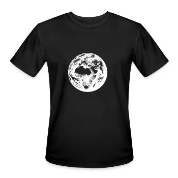 Earth Continents Africa Europe From Space - Men's Moisture Wicking Performance T-Shirt - black - Front - Jackson (183cm)