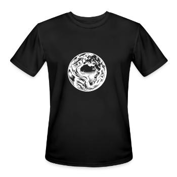 View Of The Earth From Space Africa Europe - Men's Moisture Wicking Performance T-Shirt - black - Front - Jackson (183cm)