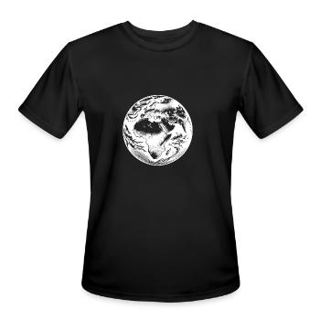Astronauts View Earth Space Europe Africa - Men's Moisture Wicking Performance T-Shirt - black - Front - Jackson (183cm)