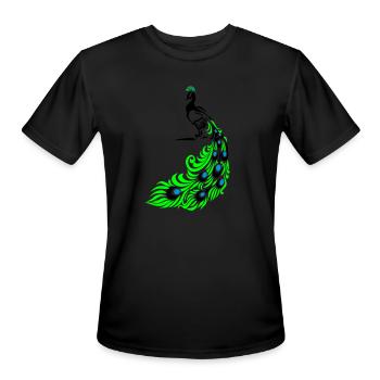 peacock - Men's Moisture Wicking Performance T-Shirt - black - Front - Jackson (183cm)