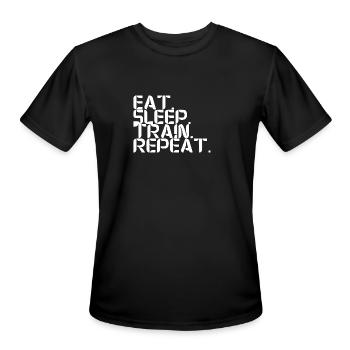 Eat. Sleep. Train. Repeat - Men's Moisture Wicking Performance T-Shirt - black - Front - Jackson (183cm)