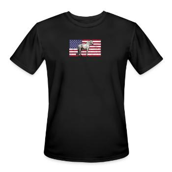appaloosa equestrian horse - Men's Moisture Wicking Performance T-Shirt - black - Front - Jackson (183cm)