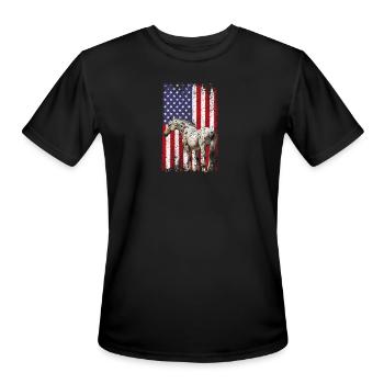 appaloosa equestrian horse - Men's Moisture Wicking Performance T-Shirt - black - Front - Jackson (183cm)