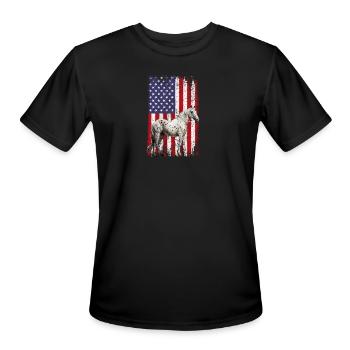 appaloosa equestrian horse - Men's Moisture Wicking Performance T-Shirt - black - Front - Jackson (183cm)